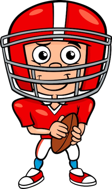 Vector boy football player cartoon illustration