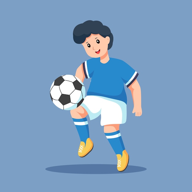 Vector boy football player character design illustration