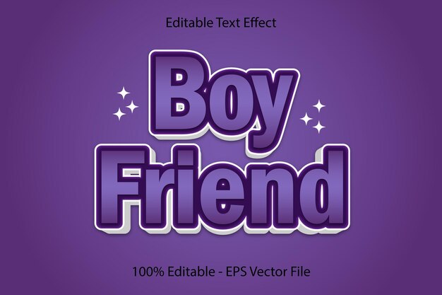 Boy Friend 3D Emboss Cartoon Style design