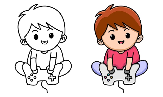 子供のための男の子のゲームの着色のページ