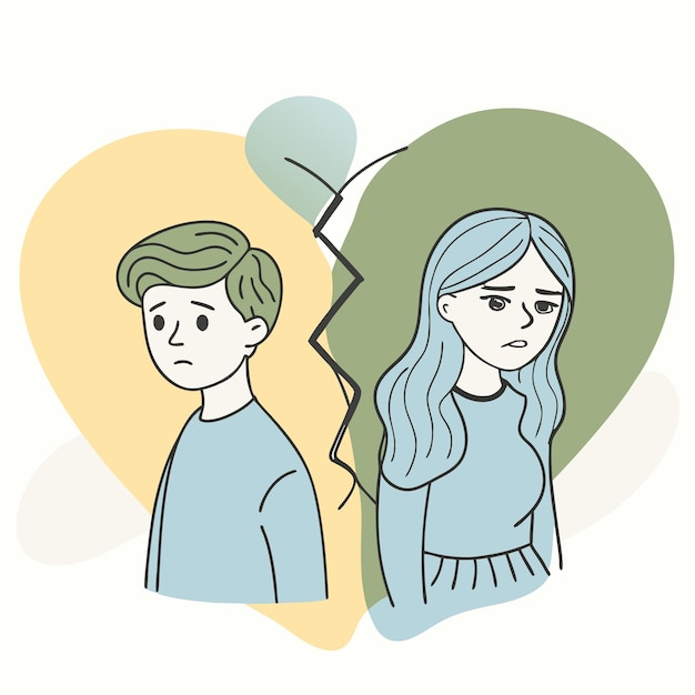 a boy and a girl are looking at a broken object