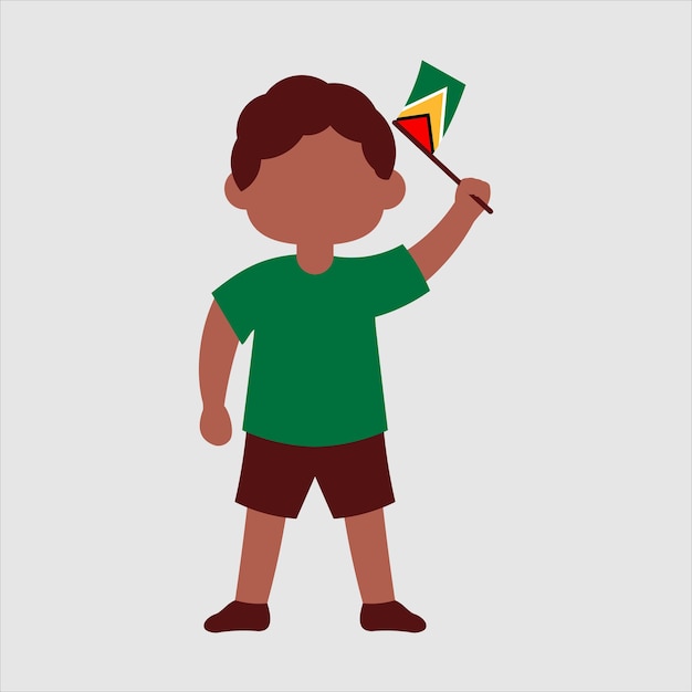 Boy and girl cute for guyana vector design element