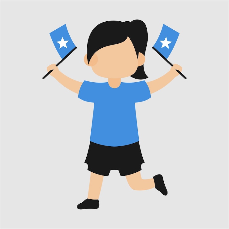 Vector boy and girl cute for somalia independence vector design