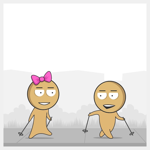 Boy and girl walking