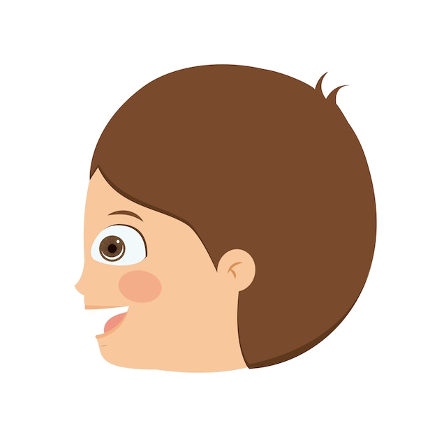 Boy head profile isolated icon design