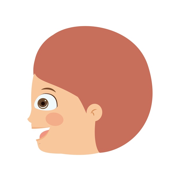 Vector boy head profile isolated icon design