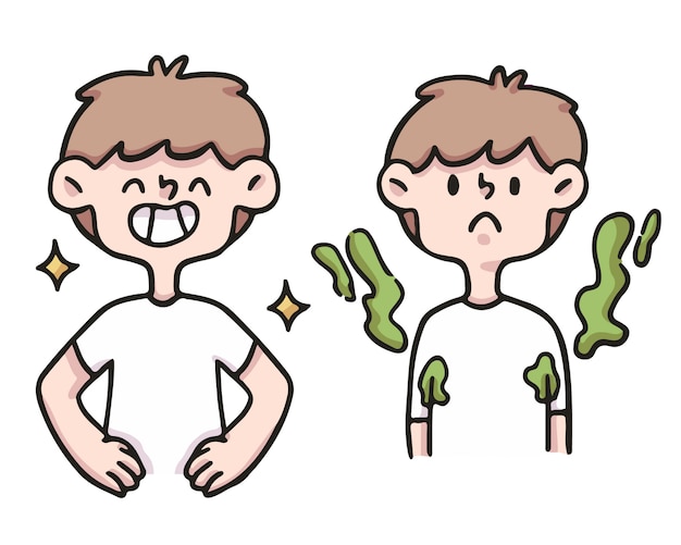 boy hygiene cute cartoon illustration