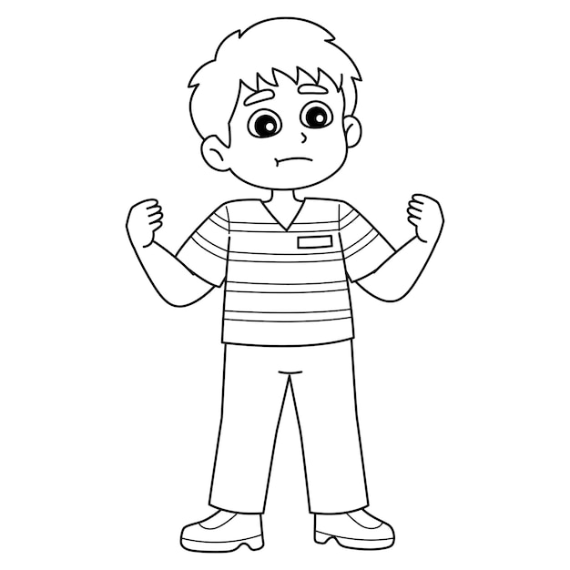 Boy Isolated Coloring Page for Kids