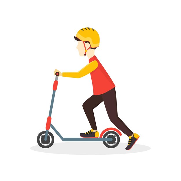 Какой график работы в самокате курьер Premium Vector Cartoon woman using scooter and waving hand no toxic gases in cit