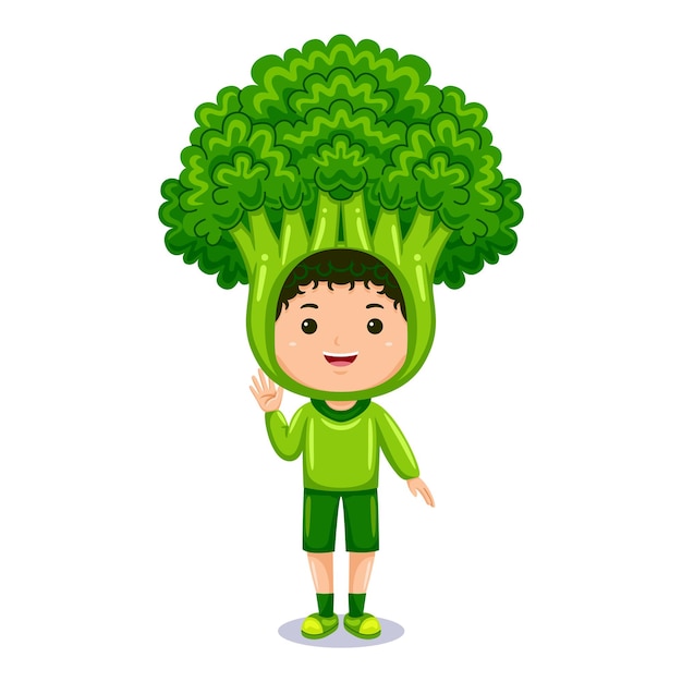 Boy kids broccoli character costume