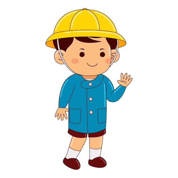 boy kids japan school uniform vector illustration