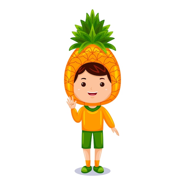 Boy kids pineapple character costume