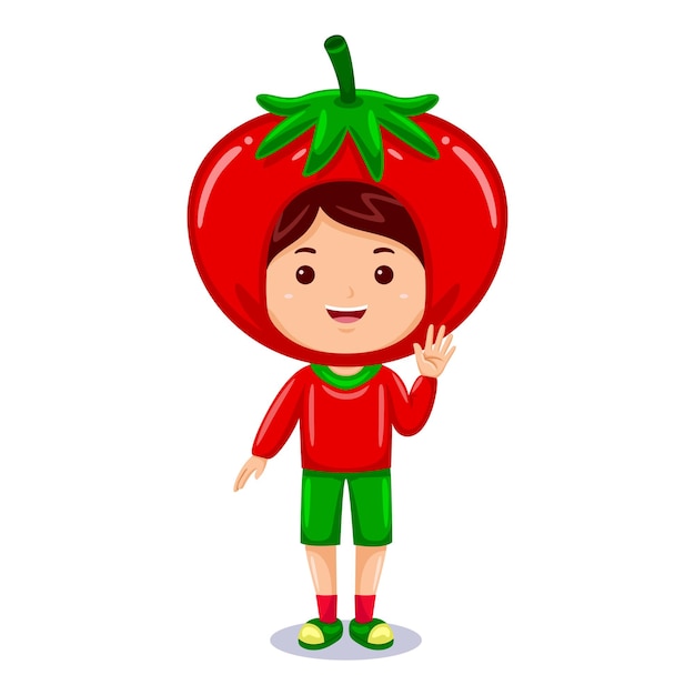 boy kids in tomato character costume