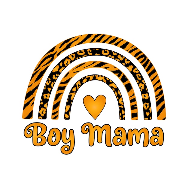 Boy mama boho rainbow love cricut vector mom leopard patroon sublimatie