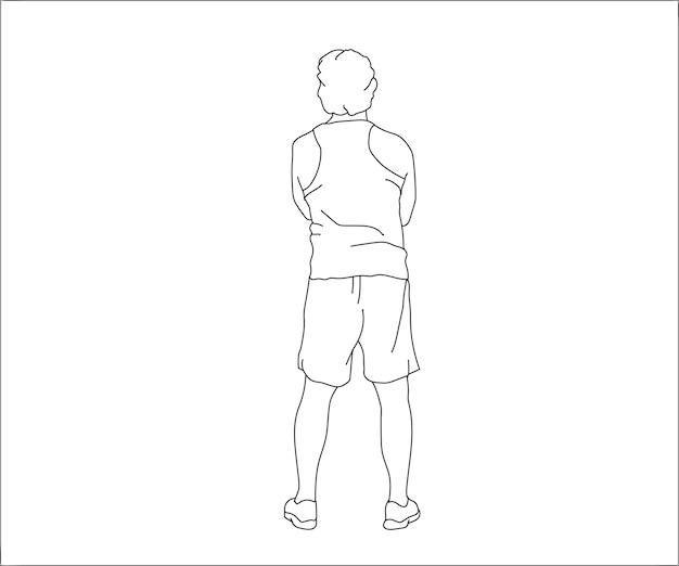 Boy Man Line art vector Drawing