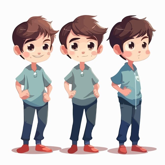 Boy in painter attire cartoon illustration vector pose little child