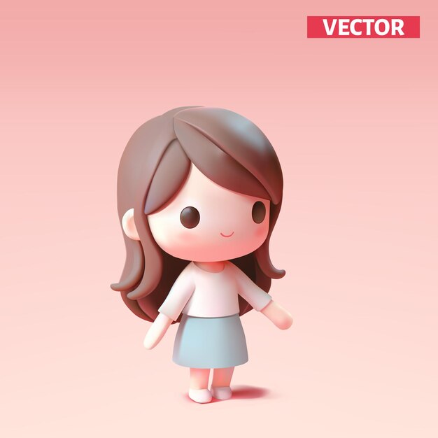 Vector boy pastel color 3d vector