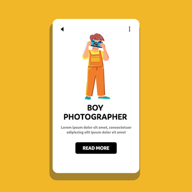 Boy photographer vector