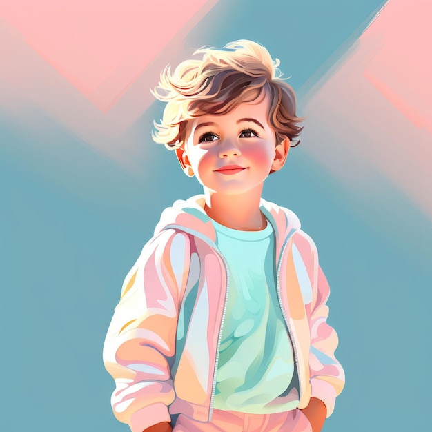 boy in pink shirt with blue eyes