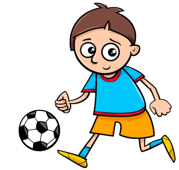 boy playing ball cartoon