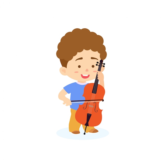 Boy playing cello