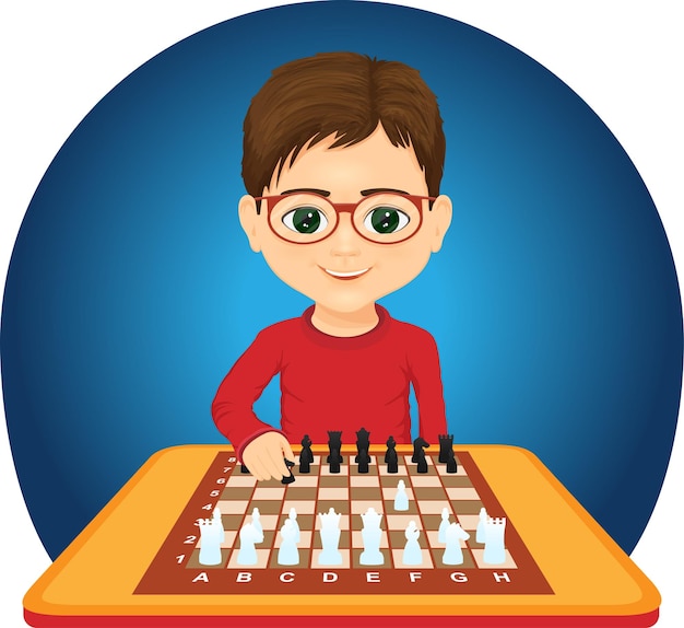 boy playing chess