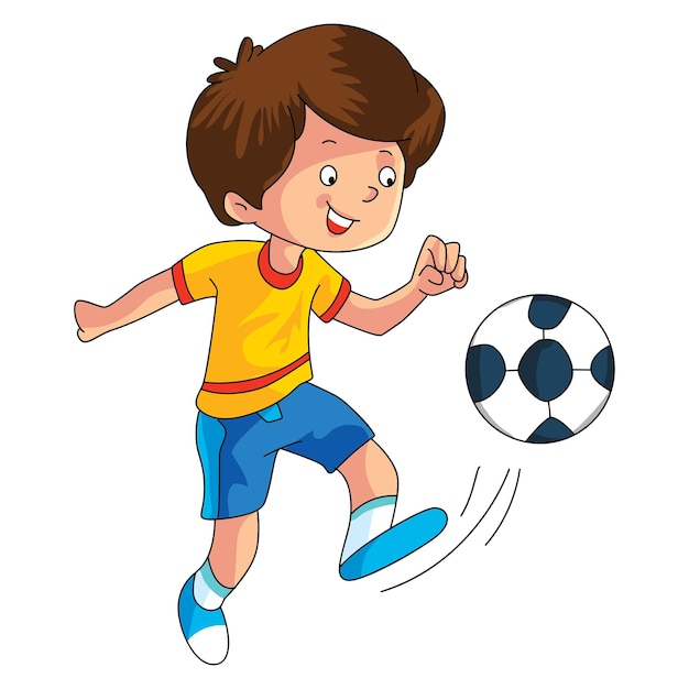 フードボールをしている少年