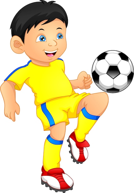 Vector boy playing football