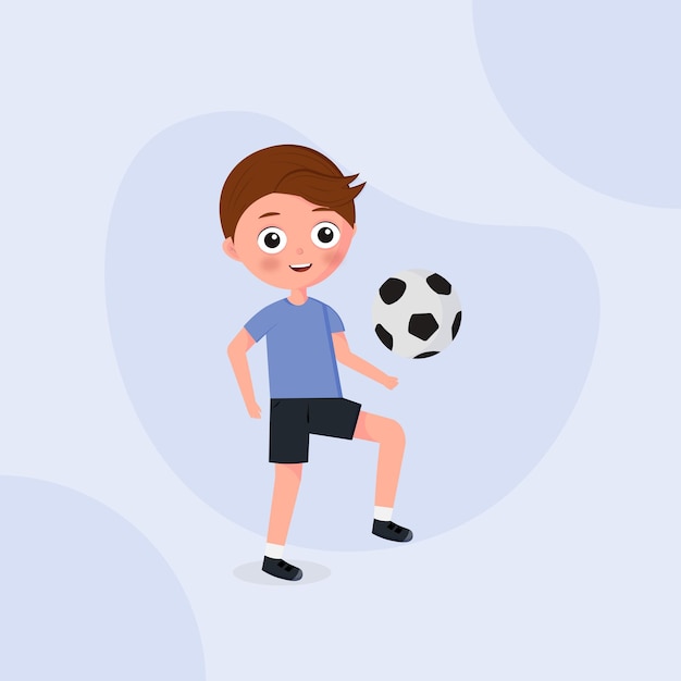 Вектор Мальчик играет в футбол