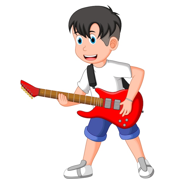 мальчик, играющий на гитаре