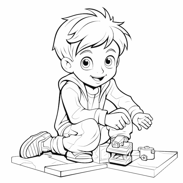 Boy_Playing_Isolated_Coloring_Page