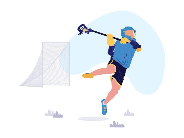 Vector boy playing lacrosse