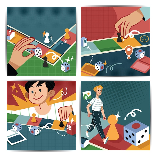 A Boy Playing Monopoly Social Media Template Design