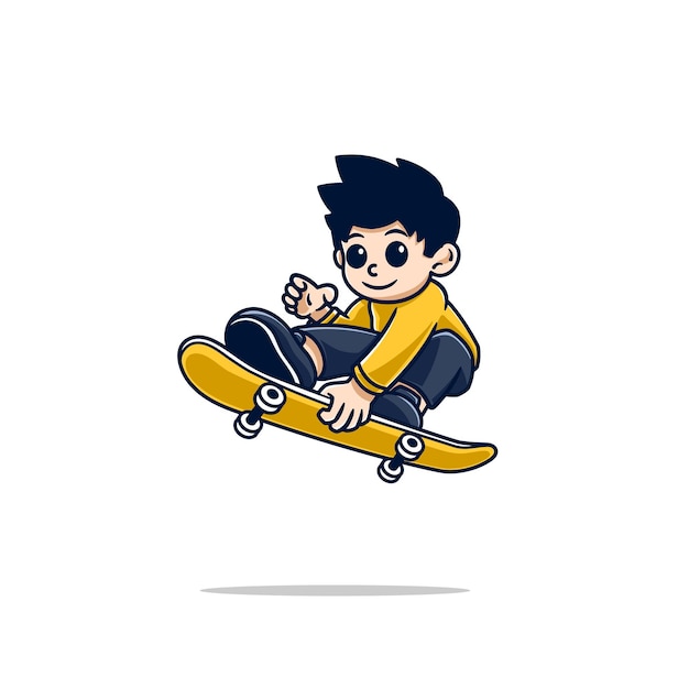 Vector boy playing skateboard 7