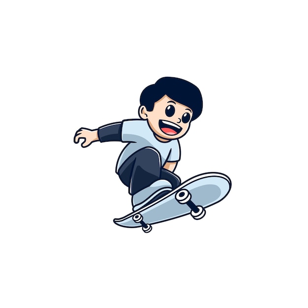 Vector boy playing skateboard 8