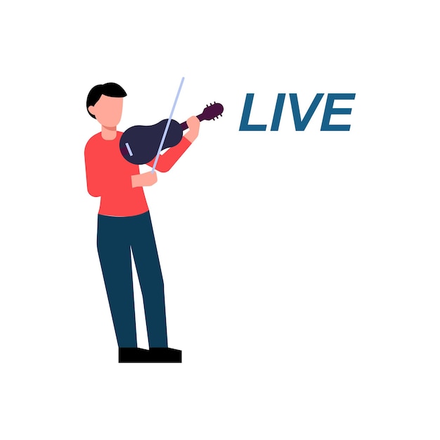 Boy playing violin live