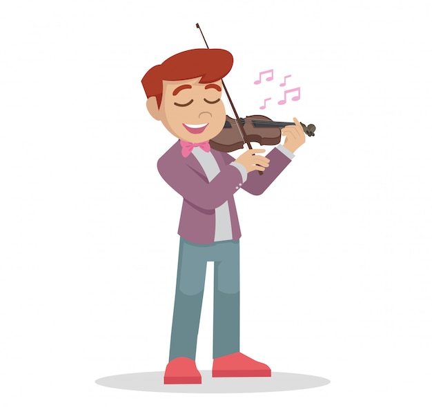 Boy playing the violin.