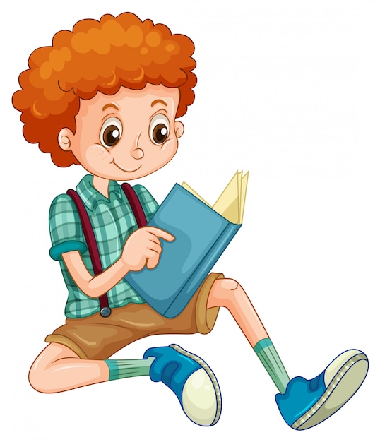 Vector boy reading