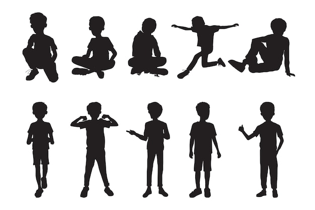 Boy silhouette character cartoon design. vector illustration.