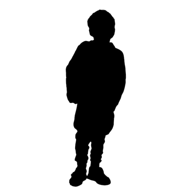 Boy silhouette on white background isolated vector