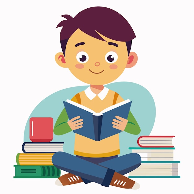 a boy sits on a couch with a book titled quot a boy quot