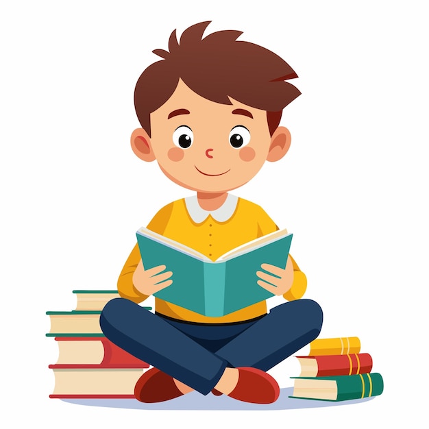 a boy sits on the ground with a book titled quot a boy quot