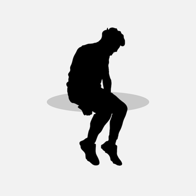 Boy sitting vector png