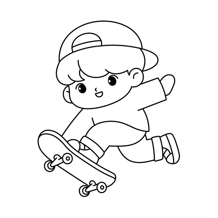 Vector アクション スケート の 少年 の 例