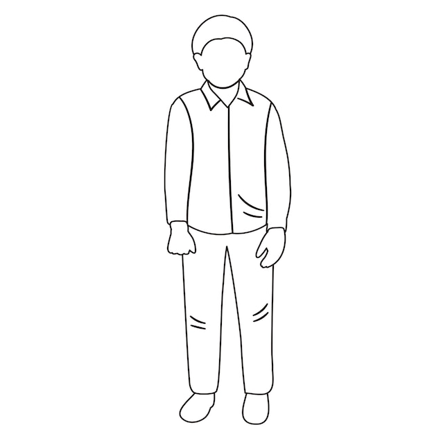 Boy sketch contour on white background isolated vector