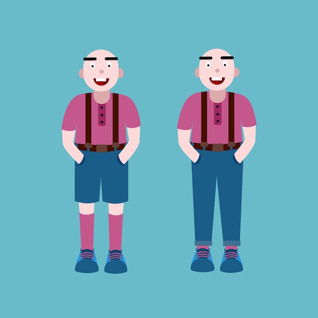 Boy standing flat character illustration