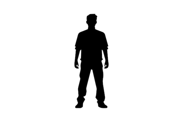 Vector boy standing silhouette