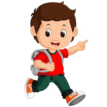 Premium Vector | Boy with backpacks cartoon