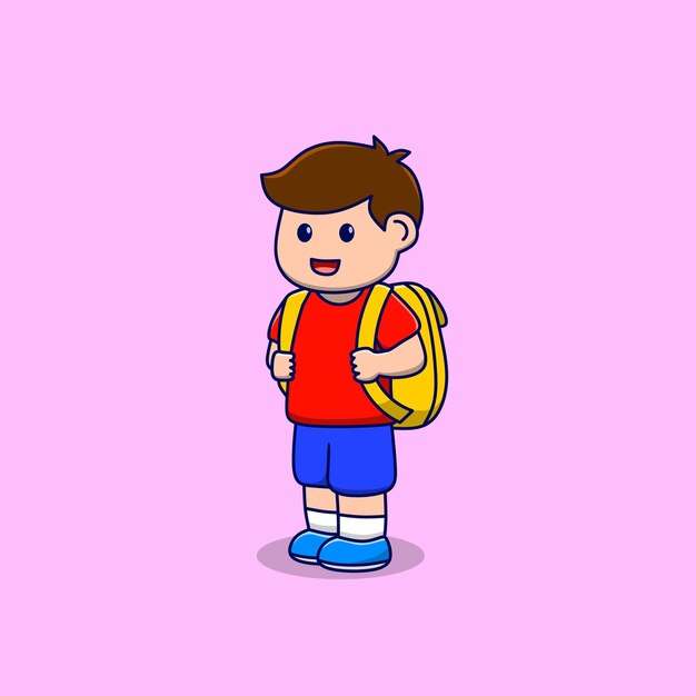 A boy with a bag