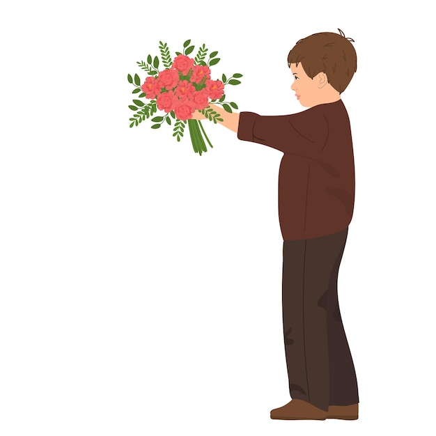 Boy with bouquet